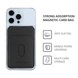 Leather Magnetic Cellphone Card Holder For IPhone 12 13 14 15 16 Pro Max Plus