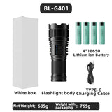 100W Rechargeable Long Range Zoomable LED Flashlight