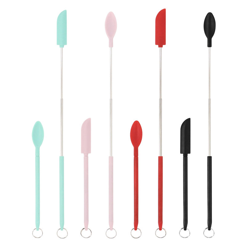 Mini Silicone Long Handle Spatula, Great for Cosmetic jars.