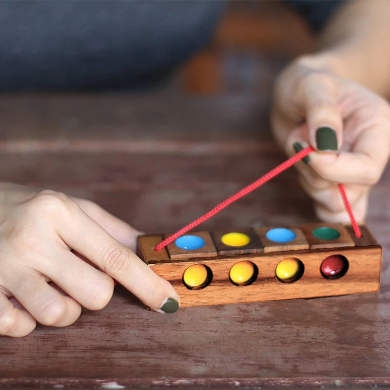 Wood Color Brain Teaser Cubes For Adults and Children