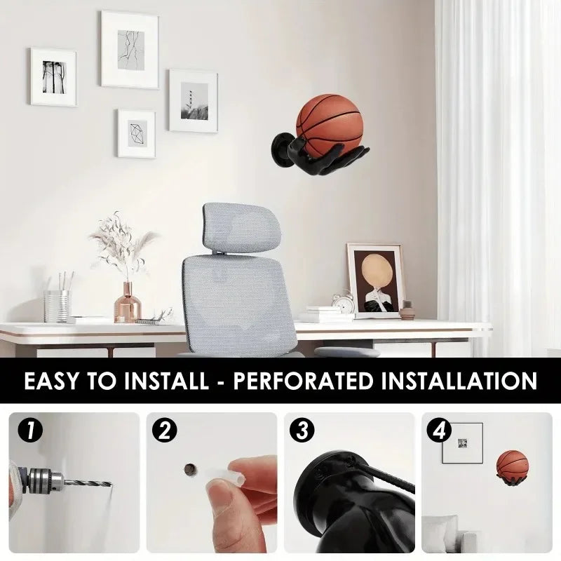 Wall-Mounted Hand Palm Shaped Volley/Soccer Ball Holder