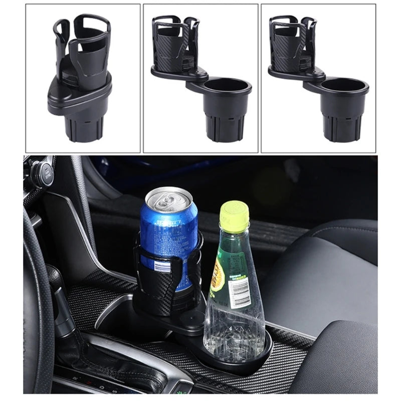 2 in 1 Adjustable Car Cup Holder With 360 Rotating Expander Adapter