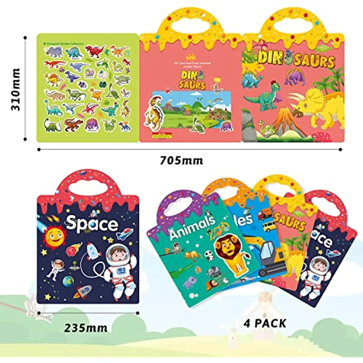 Children's Age 2-4 Reusable Sticker Books.