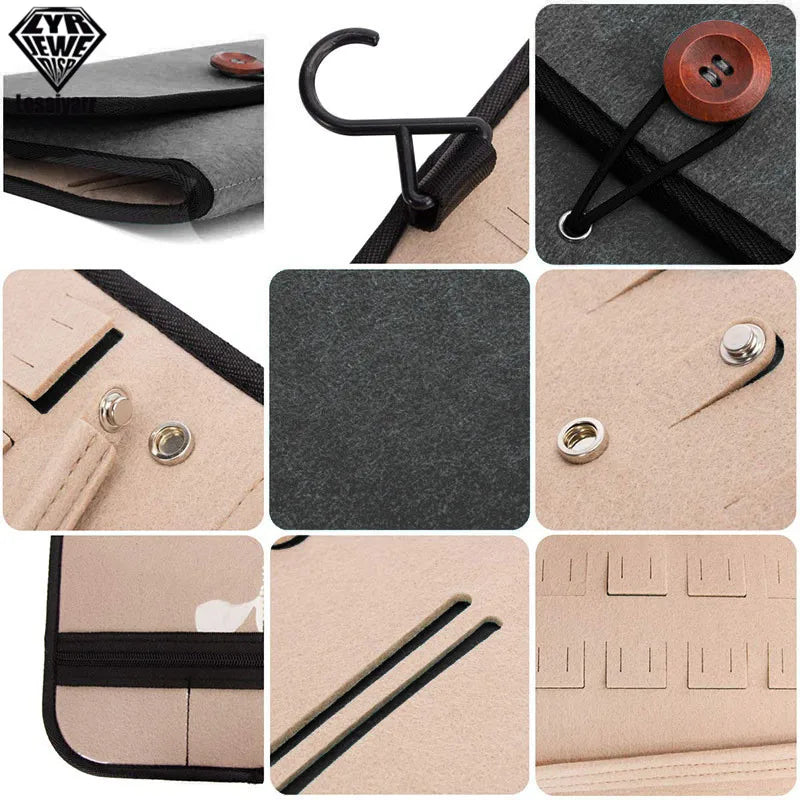 Foldable Jewelry Organizer Bag With Hanger
