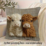 1pc 2D flat Highland cow pillowcase Pillow Not Included