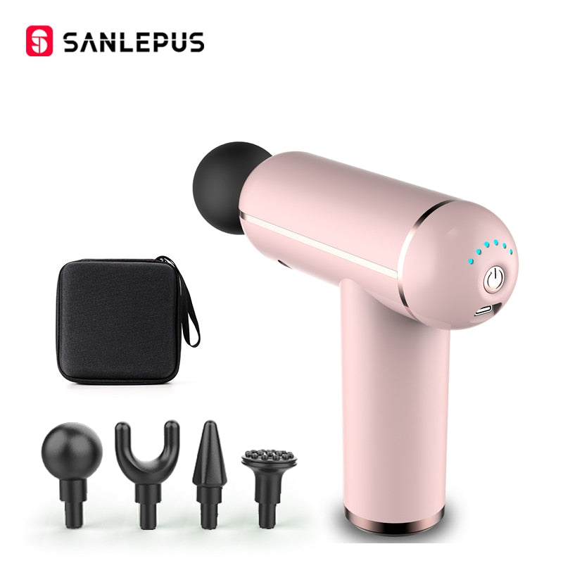 SANLEPUS Portable USB/ LCD deep tissue percussion massage gun for aching muscles.