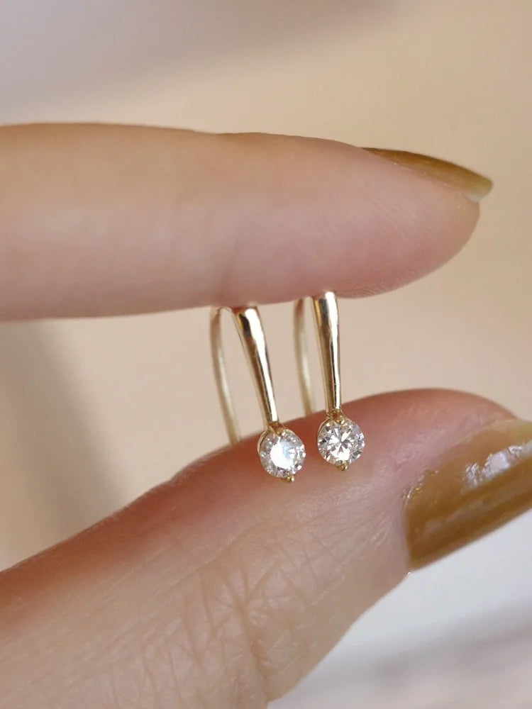 Women's S925 silver-plated Or 14K gold-plated small ears