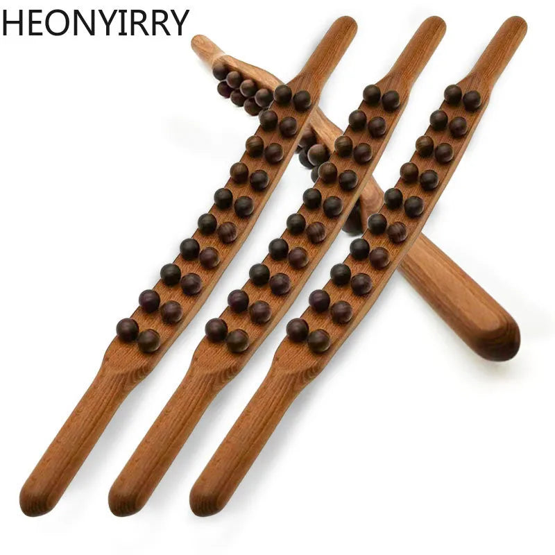 8/20 Beads Gua Sha Massage Stick With Carbonized Or Wood.