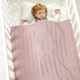 Vertical Stripes Solid Color Baby Cotton Blankets