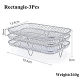 3-layer Stainless Steel Stackable Air Fryer Rack