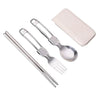 Stainless Steel Folding Spoon Fork Set With Case
