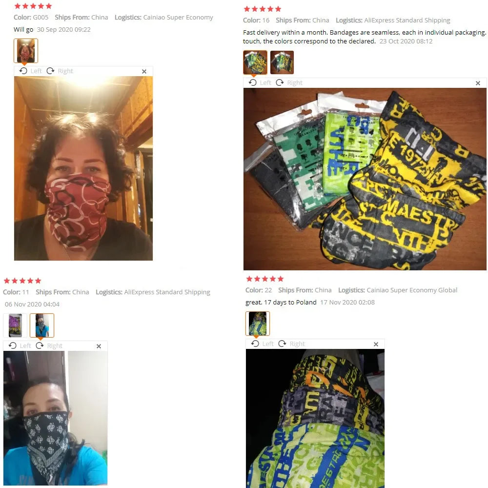 Men Or Women's Head Face Neck Tube Bandana Scarf