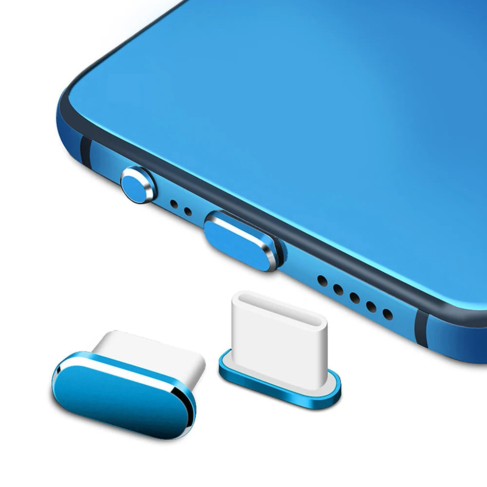 2Pcs 15PM Metal Dust  USB Type-C Protection Cap For iPhone 15 Pro Max 15Plus