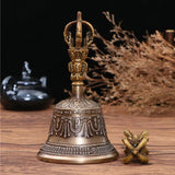 Nepal Brass Tibetan Handmade Vajra Bell and Pestle Set For Meditation