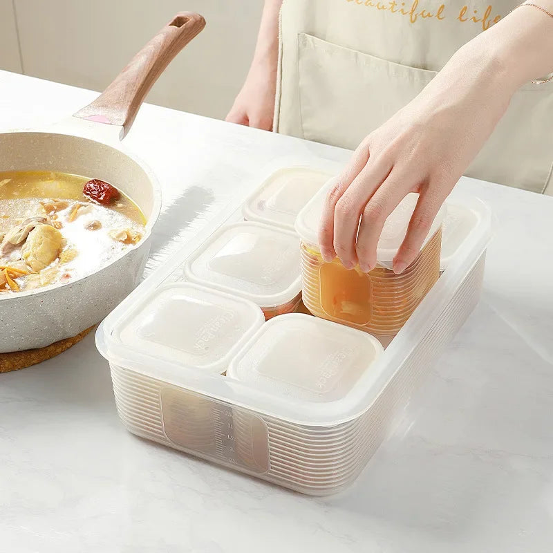 6 Grids Refrigerator Food Storage Box with Lids