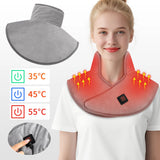 USB Heated Shoulder And Neck Padded Shawl With 3 Heat Settings