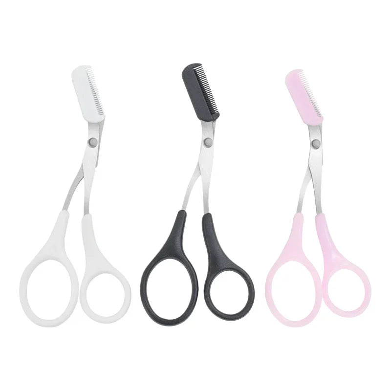 Stainless Steel Eyebrow Scissors with Comb