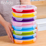 Silicone Foldable Microwave Lunch And Food Storage Container.