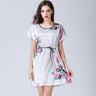 Short satin embroidered Bride and Bridesmaid bathrobe.