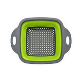 Foldable Square Vegetable Fruit Strainer Basket with Handle