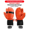 KUTOOK Men's Goatskin Leather Waterproof Thermal Gloves