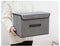 1pc Linen Fabric Storage Box With Lid.