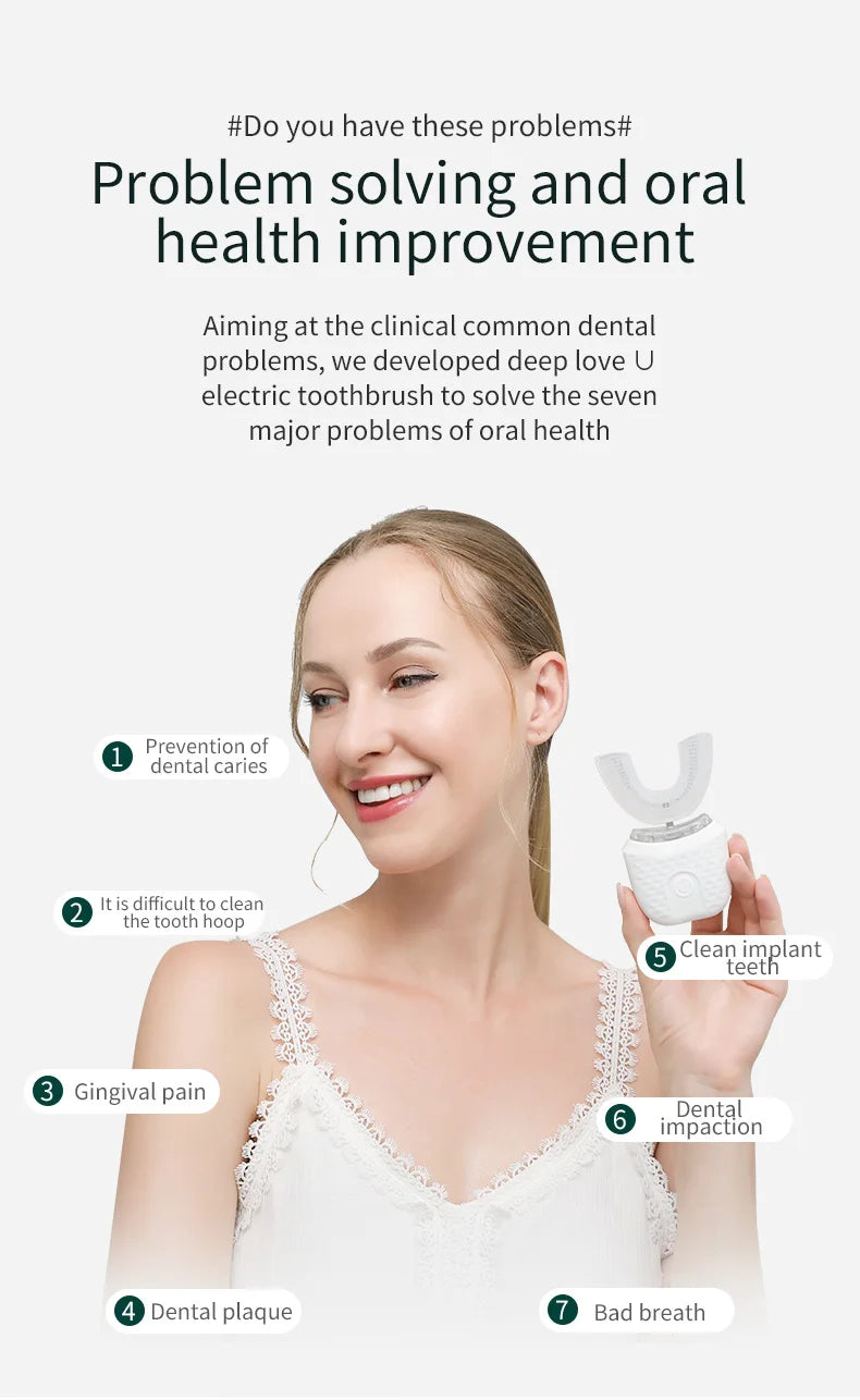 Automatic 360 Degrees Sonic Silicone Electric Toothbrush