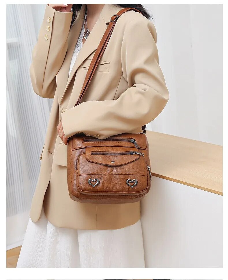 PU Soft Leather Shoulder Bag.