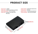 CASEKEY RFIF Leather Carbon Fiber Pop Up Credit Card Holder