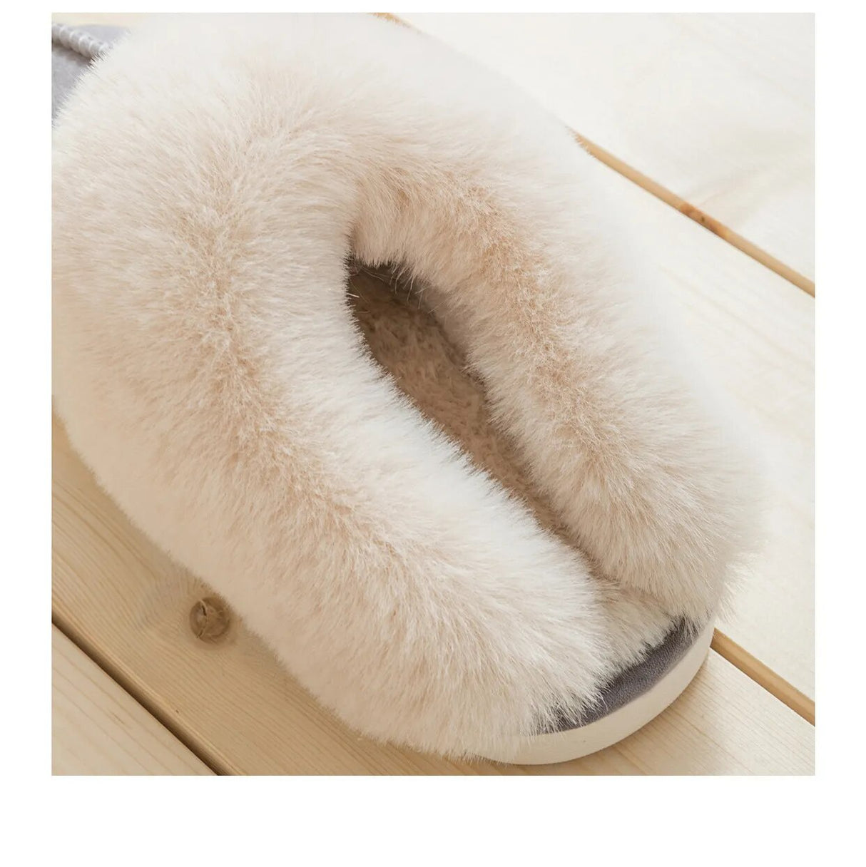 Winter Faux Suede Plush Closed Toe Slippers.