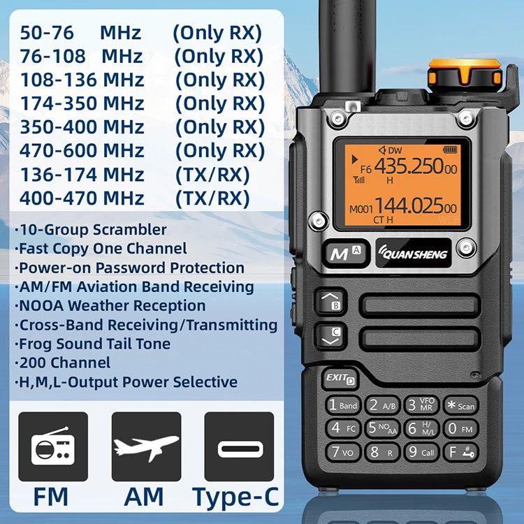 Quansheng UV K5 (8) Walkie Talkie Portable Am Fm Two Way Radio Commutator Station Amateur Ham Wireless Set Long Range Receiver