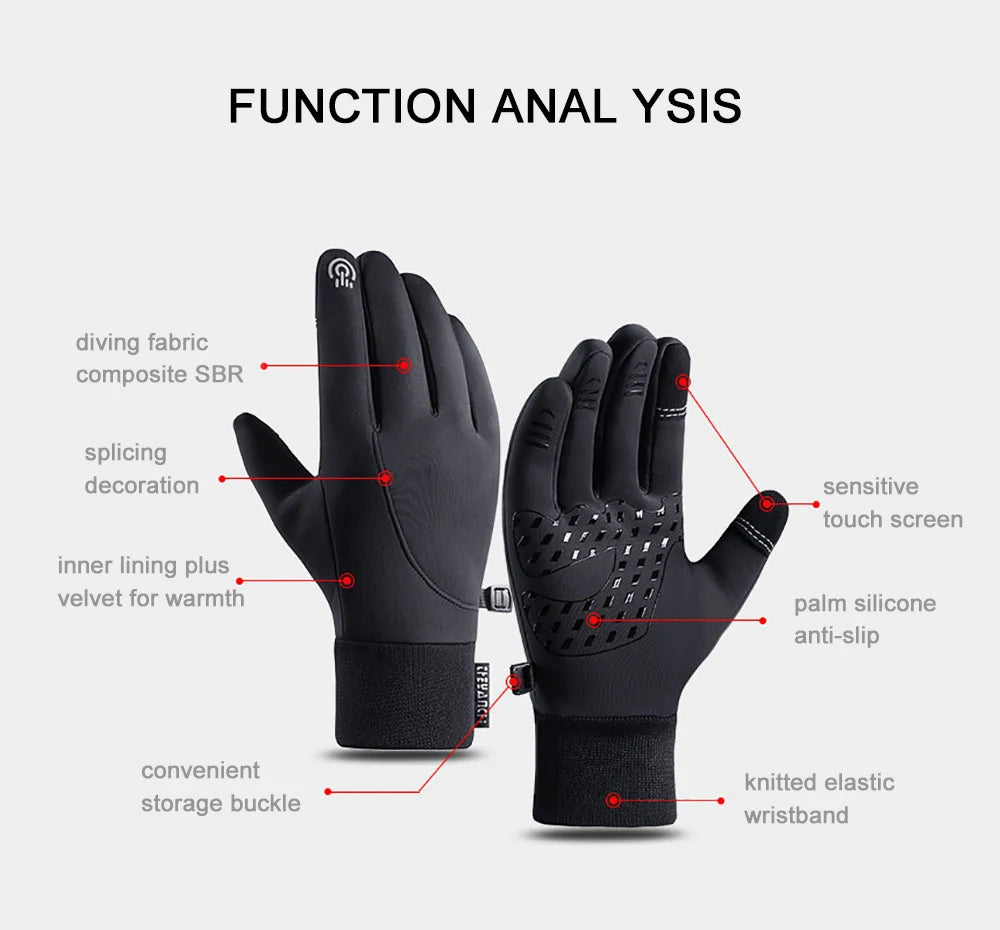 Men's Fleece Waterproof Winter Gloves