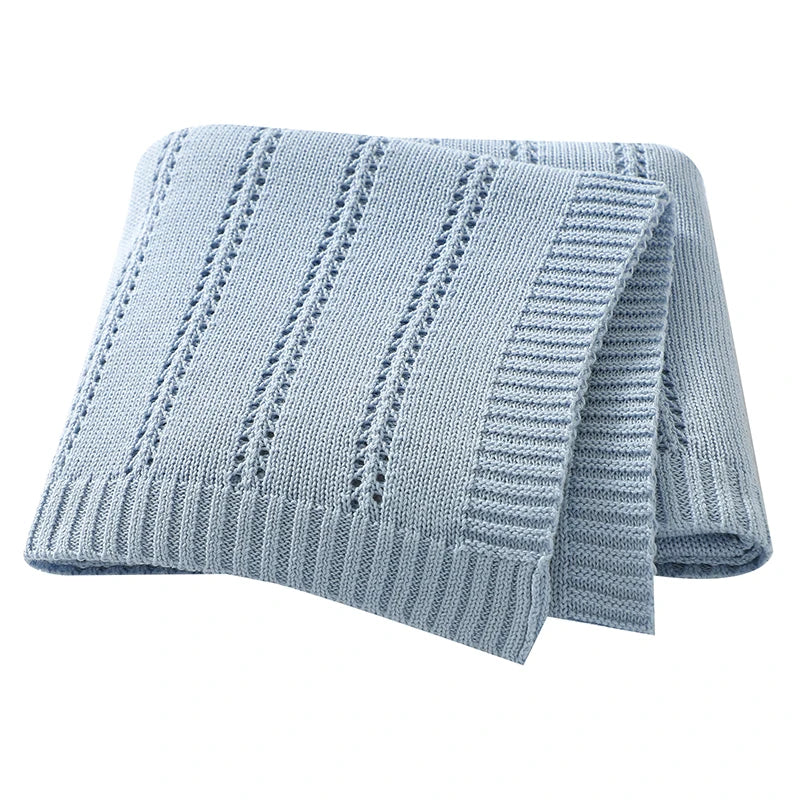 Vertical Stripes Solid Color Baby Cotton Blankets