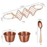 Stainless Steel Taco Holder Set With 2 Sauce Cup Holder