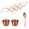 Stainless Steel Taco Holder Set With 2 Sauce Cup Holder
