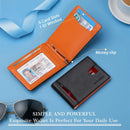RFID Leather Money Clip Wallet. f