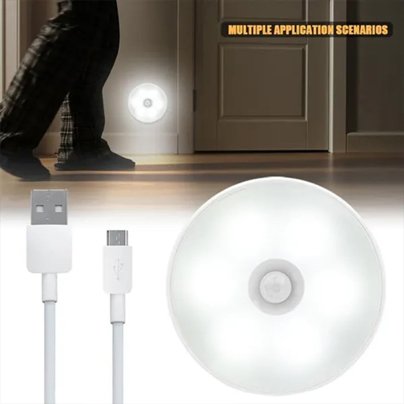 PIR LED/USB Rechargeable Motion Sensor Night Light For Kitchens, Closets and Staircase.