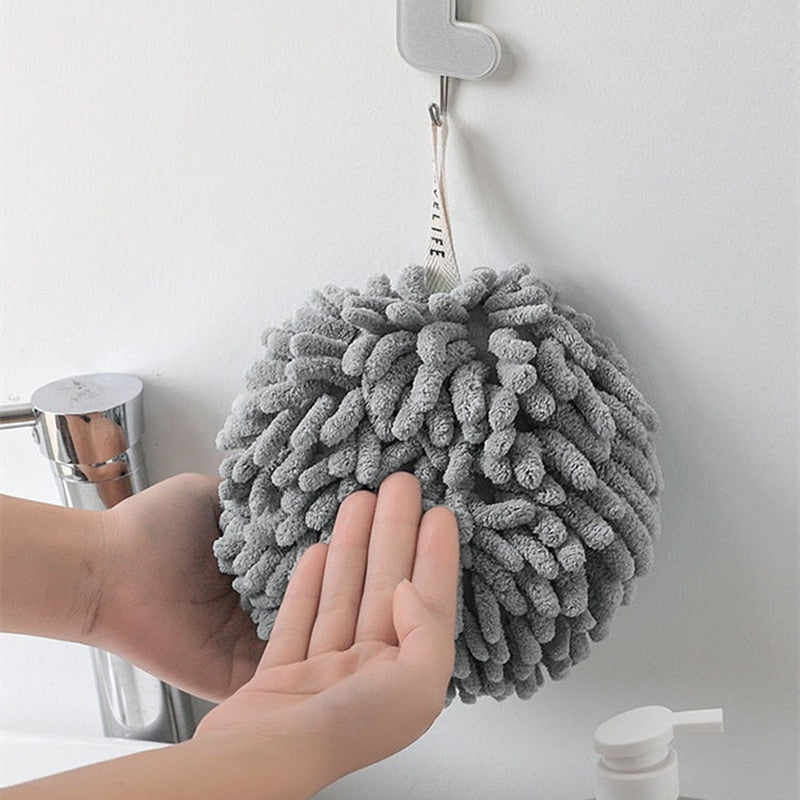 Soft Chenille Microfiber Super Absorbent Hanging Hand Towel.