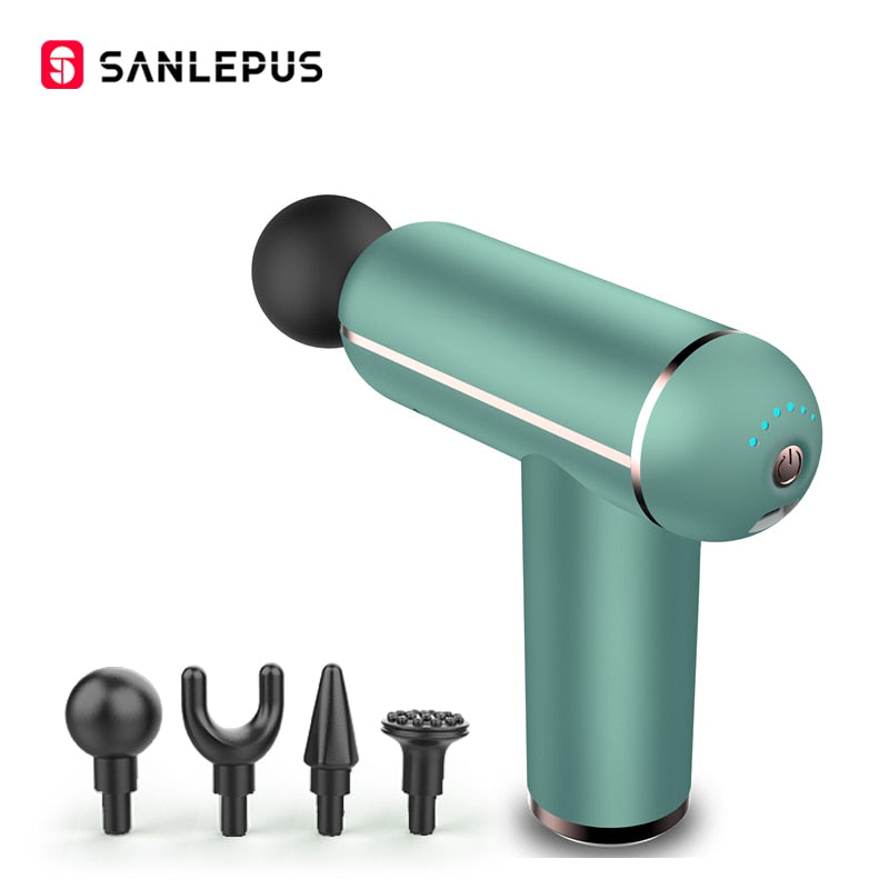 SANLEPUS Portable USB/ LCD deep tissue percussion massage gun for aching muscles.