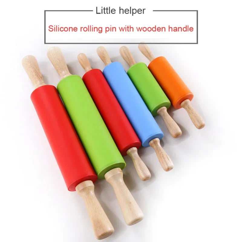 Silicone Non-Stick Rolling Pin With Plastic OR Wooden Handle. Pas