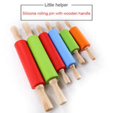 Silicone Non-Stick Rolling Pin With Plastic OR Wooden Handle. Pas