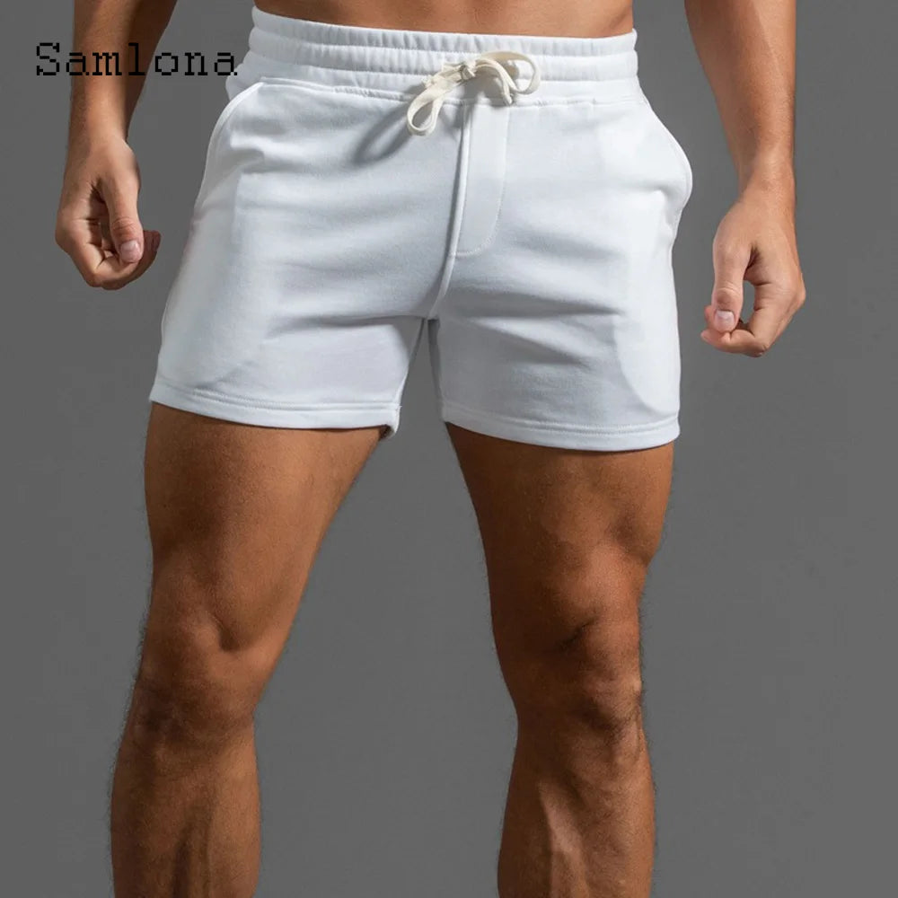 Men's Leisure Shorts With Lace Up And Pockets