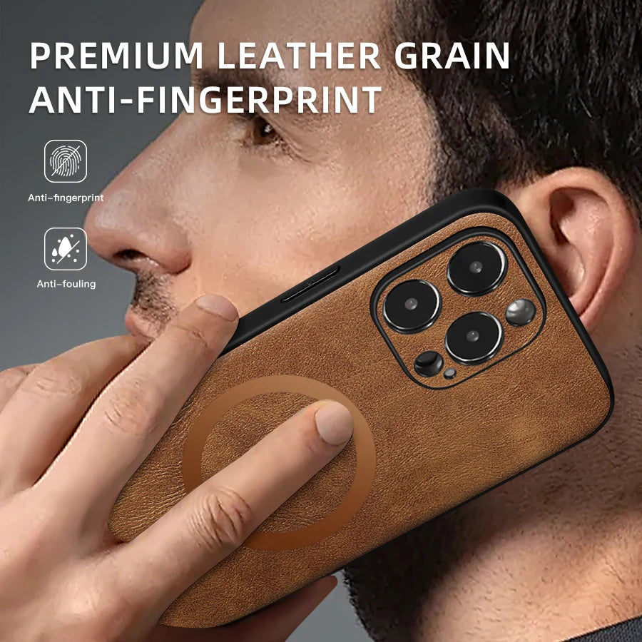 Classic Leather Phone Case For iPhone 16 11 12 13 15 17 Pro Max 16E 14 Plus 17 Air