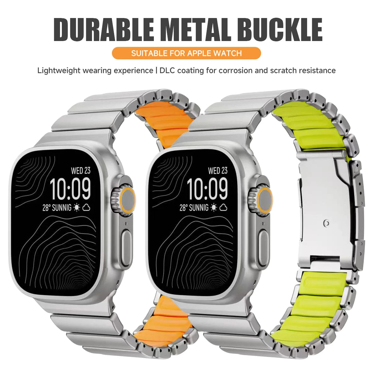 Luxury Titanium Strap for Apple Watch Ultra 3/2 49mm Series 11 10 46mm 45mm 44mm 42mm Or Silicone Bracelet For iwatch 9 8 7 6 SE 5