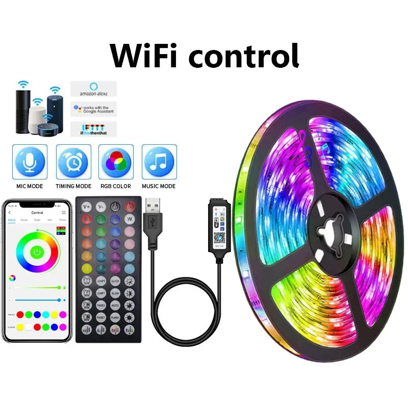 USB LED Strip Lights APP Control Color Changing 5050 RGB