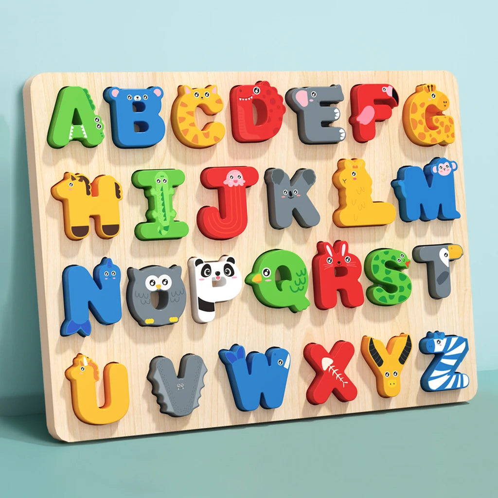 3D Colorful Montessori Wooden Alphabet Number/Puzzle