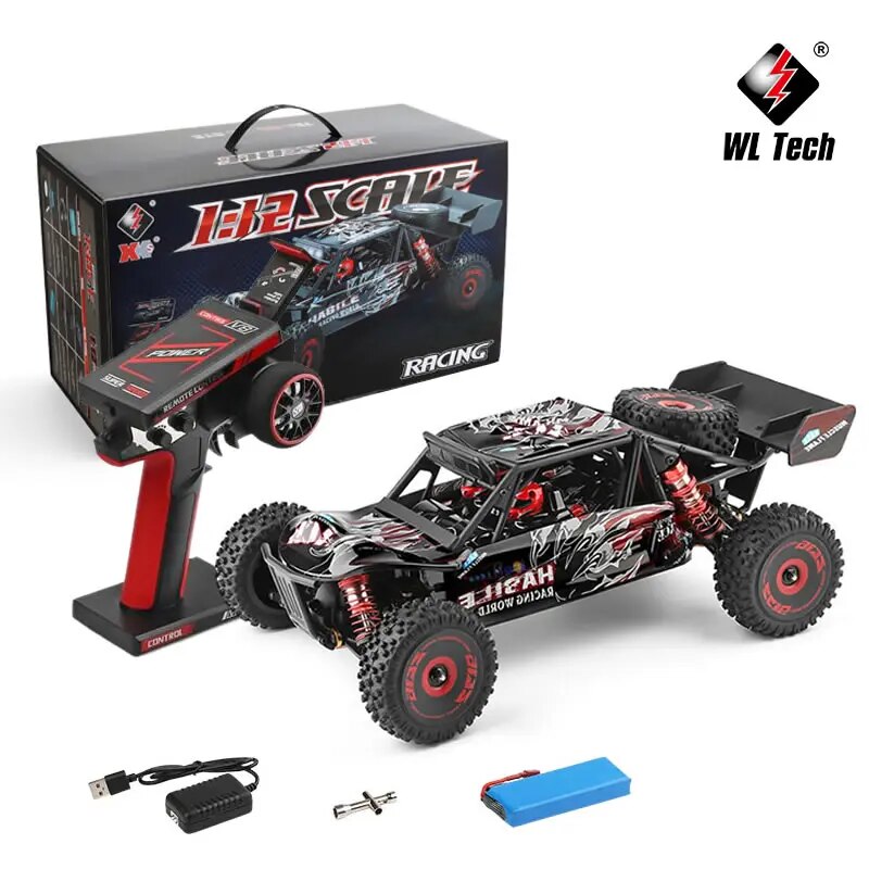 WLtoys -WL Off-Road Remote RC Racing Car 124016  V8 V2 1/12 4WD High Speed Brushless Motor.