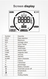 Electromagnetic Field Radiation Detector Tester Emf Meter Counter Emission Dosimeter Computer