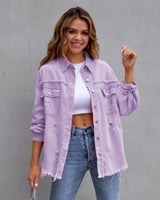 Women's Mid Length Denim Jacket.