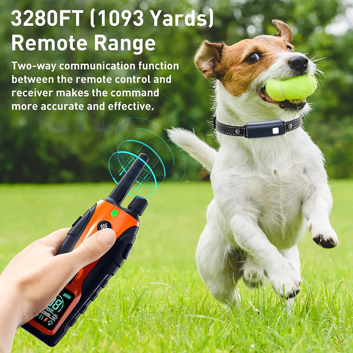 3280FT Dual Battery Display Dog Training Shock Collar With Beep Vibration Or Shock Mode